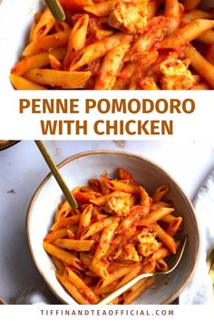 Penne Pomodoro in bowl Penne Pomodoro, Cheese And Broccoli Pasta, Pine Nuts Pasta, Pomodoro Recipe, Pasta Pomodoro, Pasta Varieties, Chicken Penne, Easy Weekday Meals, Pasta Noodle Recipe