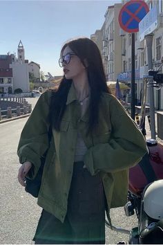 Long Sleeve Vintage Green Jacket – Tomscloth Oversized Green Long Sleeve Utility Jacket, Green Jacket, Sock Shoes, Light Green, Outfit Of The Day, The Day, Long Sleeve, Pants, Green