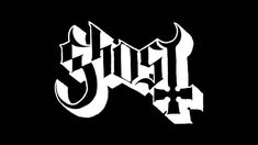 black and white logo with the word ghost on it