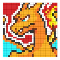 an image of the face of a person made out of squares with different colors and shapes