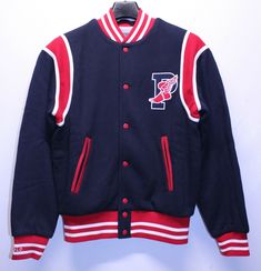 Up for sale we have a Polo Ralph Lauren Stadium Aviator Varsity Jacket 1992 Blue Red White Mens Size Small New Condition. The Jacket is brand new with tags. 100% Authentic. If you have any questions, please ask us as soon as possible. Thanks! All of Our Clothing are Consigned to Us and are 100% Authentic.   We Reserve the Right to Block and Ignore any Buyers Who Do Not Meet Suitable Standards   CO All sales are Final.  No Returns, Exchanges or Refunds are offered. Hombre Aesthetic, Varsity Jacket Outfit, Varsity Letterman Jackets, Letterman Jackets, Jackets Fashion, Letterman Jacket, Jacket Outfit, Red Jacket, Popular Style