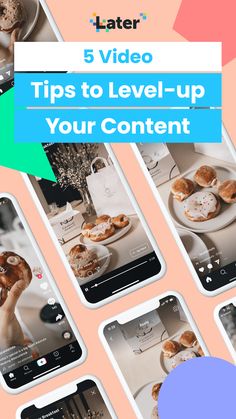 an image of food on social media with the text 5 video tips to get more engagement on social media