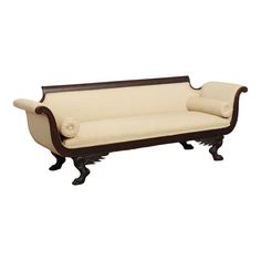 High Quality Early 19th Century Mahogany Sofa with Custom Upholstery, Carved Claw Feet and Cornucopia Arms Furniture Styles, Love Home, Custom Upholstery, Underworld, 19th Century, Upholstery, Carving, Sofa, High Quality