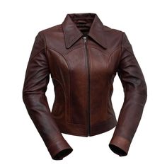 You'll love the sleek style and Western details of this women's leather jacket by Whet Blu. Shell: lambskin leather Wind resistant design Western details Zipper front Long sleeves with snap cuffs 2 interior pockets 2 front pocketsFIT & SIZING 20-in. approximate length from shoulder to hem Cropped length LightweightFABRIC & CARE Leather Lining: polyester Dry clean Imported Size: X Small. Color: Red. Gender: female. Age Group: adult. Leather Jacket Style, Collar Jacket, Black Leather Jacket, Leather Jackets Women, Womens Activewear, Ladies Tops Fashion, Lambskin Leather