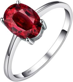 Amazon.com: JewelryPalace Class Natural Red Gemstone Garnet Birthstone Solitaire Engagement Rings for Women, Anniversary 14K Gold Plated 925 Sterling Silver Promise Rings for Her Size 8 Topaz Birthstone, Natural Gemstone Ring, Peridot Stone, Garnet Gemstone, Rings For Women, Crystal Rings, Amethyst Gemstone, Amethyst Crystal, Granada