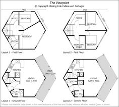 the floor plan for an octagonal house