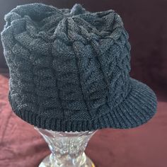 Questions? Leave A Comment Below! Super Soft Could Be Unisex Casual Gray Knit Hat, Casual Knit Hats For Cold Weather, Casual Knit Cap Hat, Casual Knit Cap, Black Soft Knit Hat, One Size, Black Knit Beanie For Outdoor, Gray Winter Hat With Visor, Outdoor Black Knit Beanie, Gray Soft Knit Hat