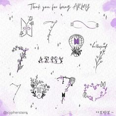 an image of some writing and flowers on a white paper with purple watercolors