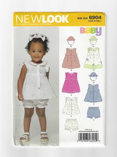 the new look pattern for baby's dress and diaper is shown in this image