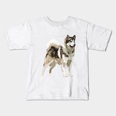 Husky dog digital drawing. -- Choose from our vast selection of kids T-Shirts to match anything from your child's favorite design to unique, funny designs to make the perfect custom graphic children's T-Shirt. Put what they love on Toddler T-Shirts (Ages 1-3) or Youth T-Shirt sizes. Customize to the color they love! For boys and girls. Baby Wolf T Shirt, Husky Dogs, Kids T Shirts, Funny Design, Husky, Kids Tshirts, Digital Drawing, Boy Or Girl, Tshirt Designs