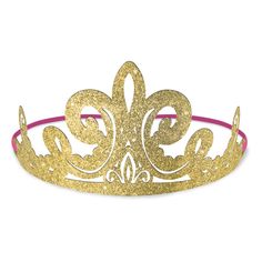 "Buy the Disney® Princess Glitter Paper Tiaras Multipack at Michaels. com. Covered in gold glitter, these crowns will make any princess shine. Each pack comes with enough pieces to crown eight princesses. Have a birthday party fit for a princess with these paper crowns. Covered in gold glitter, these crowns will make any princess shine. Each pack comes with enough pieces to crown eight princesses. Details: Gold glitter 6.5\" x 3.75\" 2 packs included 8 pieces per pack (16 pieces total) Attached ribbon | Disney® Princess Glitter Paper Tiaras Multipack By Amscan in Gold | Michaels®" Once Upon A Time Birthday, Disney Princess Party Supplies, Sleeping Beauty Party, Party Tiara, Rapunzel Party, Disney Princess Birthday, Disney Princess Party, Golden Birthday, Princess Tiara