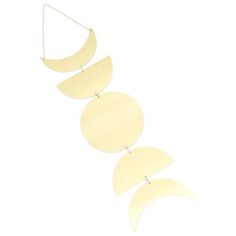 three crescents hanging from a chain on a white background