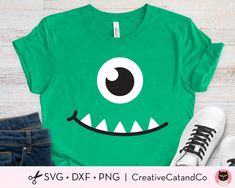 Monster Svg Free, Monster T Shirt, Monster Faces, Monster Eyes, Monster Face, Monster Tshirt, Silhouette Png, Halloween Shirts, Cute Monsters