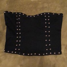 Black Studded Crop Top Edgy Black Strapless Top, Low Crop Top, Flowy Crop Top, Striped Tube Top, Linen Crop Top, Boho Crop Tops, Black Halter Top, Embroidered Crop Tops, Bralette Crop Top