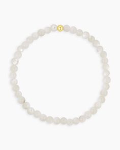 Elevate your everyday stack with the Carter Gemstone Bracelet. Featuring genuine mother of pearl, this gemstone bracelet adds a subtle pop of color to your look. We love wearing ours solo or styling it with a dainty link bracelet. Carter Gemstone Bracelet in 18k Gold/Mother of Pearl, Women's by gorjana Adjustable Bracelets With Pearl Charm And Mother Of Pearl, Adjustable Mother Of Pearl Bracelet With Pearl Charm, White Round Beads Bracelets For Layering, Elegant Moonstone Beaded Bracelets, Adjustable Elegant Moonstone Beaded Bracelets, Everyday Moonstone Bracelets With Gemstone Beads, Everyday Moonstone Gemstone Beads Bracelets, Elegant Round Moonstone Beaded Bracelets, Elegant Round Moonstone Beaded Bracelet