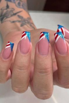 4th of july nails, 4th of july nail designs, summer 2024 Forth Of July Nails Fireworks, 4th Of July Coffin Nails, Fourth Of July Nails Coffin, Fourth Of July Nails Designs, Nails For 4th Of July, 4th July Nails, Forth Of July Nails, Patriotic Nail Designs, American Flag Nails