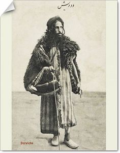 an old black and white photo of a man with a beard wearing a fur coat