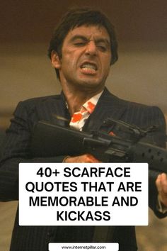 40+ Scarface Quotes that are Memorable and Kickass- Get ready to channel your inner gangster with these iconic Scarface quotes that will bring out your fearless side! From Tony Montana's unforgettable lines to powerful words of wisdom, immerse yourself in the world of this classic movie. Let these quotes inspire you and share your favorites using #ScarfaceQuotes #GangsterWisdom on Pinterest today! #quotes #Inspiringquotes #inspirationalquotes #dailyquotes #sayings #captions #affirmations #inspiration #motivation #internetpillar Scarface Quotes, Trend Quote, Actor Studio, Good Lawyers, Tony Montana, Today Quotes, Tv Show Quotes, Quotes By Famous People, Universal Pictures