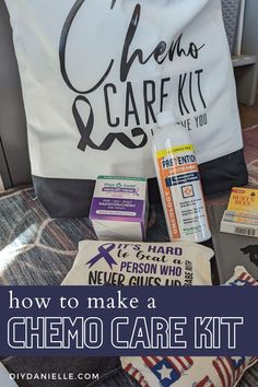 DIY Chemo Bag: Gift Bag for Someone Going through Chemo How To Make A Chemo Port Pillow, Chemo Mouth Rinse, Chemo Kits For Women, Chemo Basket For Men, Chemo Gift Basket For Men, Chemo Bag Ideas Survival Kits, Chemo Gift Basket, Chemo Bag Ideas For Men, Chemo Baskets Care Packages