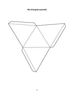 an origami triangle is shown in the shape of a pentagon with lines cut out