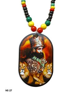 Experience the majesty of Emperor Haile Selassie I through these exquisite beaded necklaces. Each one is a symbol of Rastafarian culture and the deeply held beliefs of its followers. Let these necklaces be a reminder of the powerful message of unity and strength that Emperor Haile Selassie I embodies. Experience the ever-changing beauty of our Beaded Necklaces! Please note that the bead style may vary (but will always be stunning!). Our pendants are made of high-quality acrylic, and the necklace Emperor Haile Selassie, Rasta Earrings, Rastafarian Culture, Necklaces Bead, Haile Selassie, Acrylic Necklace, Picture Pendant, Style Change, Beaded Necklaces