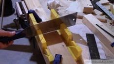 a person is working on some woodworking projects