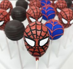 spiderman cake pops with chocolate covered oreos