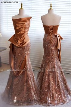 10% off now|Free shipping world-wide. Elegant Brown Satin Sequined Mermaid Formal Dress at GemGrace. Click to learn our pro custom-made service for wedding dress, formal dress. View #FormalDresses for more ideas. Champagne Mermaid Dress For Formal Occasions, Champagne Fitted Mermaid Dress For Prom, Champagne Mermaid Dress With Mermaid Hem For Prom, Champagne Mermaid Dress For Prom, Satin Mermaid Dress With Mermaid Hem For Banquet, Thing Aesthetic, Modest Spring Outfits, Tvd Dr, Stitch Drawings