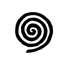 a black and white image of a spiral in the shape of a letter o on a white background