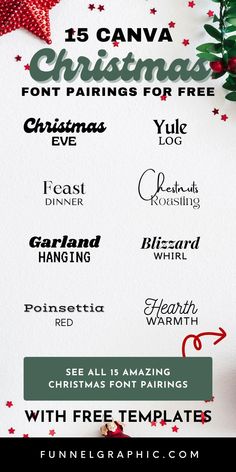 christmas font and numbers with free printables to use for greeting cards, banners or posters