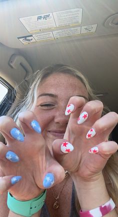 #nails #independenceday #stars #fourthofjuly Spring Nails2023, Easy Nail Art Tutorial, Cowboy Nails, Nail 2022, Teen Nails, Makeup 2023, Watching Fireworks, Usa Nails, Nail 2023