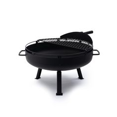 an outdoor bbq grill with the lid open