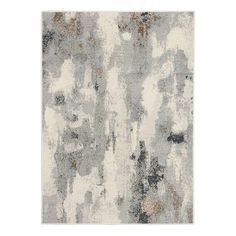 an abstract rug with grey and white colors