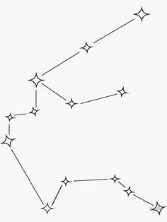 the star chart is drawn in black and white, with stars pointing to each other