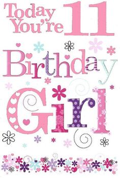 a birthday card with the words,'today you're 10 birthday girl '