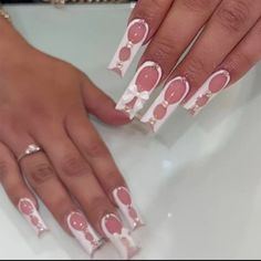 Xl French Press On Nail Kit. Short Almond Press On Nails, Cherry Red Acrylic Nails, Medium Length Acrylic Nails Designs, Long White French Tip Nails, White Candy Cane Nails, Pink Base Nails, Pearl French Tip Nails, Thanksgiving Acrylic Nails, Medium Nails Acrylic