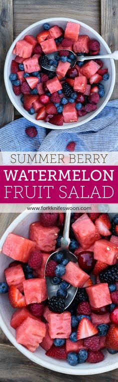 watermelon fruit salad with blueberries and strawberries