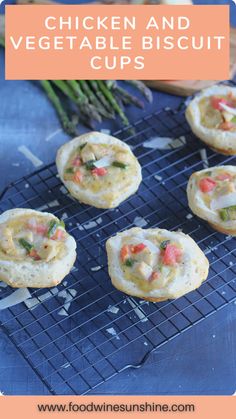 chicken and vegetable biscuit cups on a cooling rack