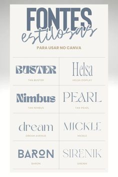 the font selection for font design