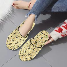 Kate McEnroe New York Atomic Kitties Mid Mod Geometric Bedroom Slippers - 581623SlippersD2855555 Comfortable Yellow Flat Slippers, Non-slip Casual Slippers For Loungewear, Casual Non-slip Slippers For Loungewear, Spring Loungewear Slippers With Round Toe, Comfortable Slippers For Leisure In Spring, Comfortable Spring Leisure Slippers, Comfortable Casual Slippers For Lounging, Spring Comfortable Slippers, Comfy Non-slip Slippers For Spring