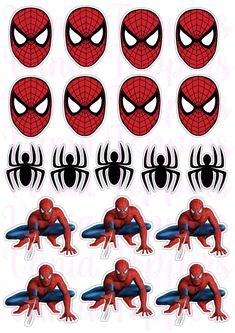 the amazing spiderman stickers are available in various sizes and shapes, including eyes