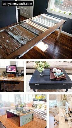 a collage of photos showing different types of furniture