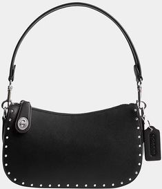 COACH Swinger With Rivets Shoulder Bag | Dillard's Coach Swinger, Dillard's, Leather Fabric, Global Fashion, Rivets, Creative Director, Coach Bags, Clothing Accessories, Shoulder Bags