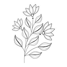 a black and white drawing of leaves with dots on the stems royalty illustration stock illustration