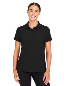 Crownlux Performance® Ladies' Windsor Welded Polo - BLACK - 3XL | Devon & Jones Women's Crownlux Performance Windsor Welded Polo Shirt in Black Size 3XL | 75% nylon, 25% spandex warp knit Collar Stays, Puma Women, Pique Polo Shirt, Fabric Collars, Alternative Outfits, Polo Shirt Women, Sleeves (women), Athletic Wear, Short Sleeve Polo