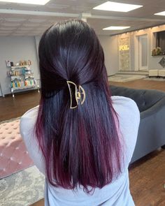 40 Plum Hair Color Designs Hair Tip Color Ideas For Black Hair, Hair Highlight Colour, Hair Colour Styles Highlights, Hair Colour Aesthetic Ideas, Hair Colour For Straight Hair Highlights, Types Of Hair Colour Style, Subtle Dyed Hair For Black Hair, Hair Colour Highlight Ideas, Women Hair Color Ideas Highlights