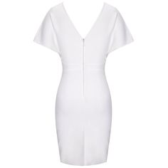 Our Style No.PP09190990%Polyester. 10%SpandexMade in ChinaVery StretchyGentle Dry Clean OnlyModel is 5'7" and wears size M Elegant V-neck Bandage Mini Dress, Elegant V-neck Bodycon Dress With Back Zipper, White V-neck Mini Dress With Back Zipper, Fitted V-neck Elastane Bodycon Dress, Short Sleeve Elastane Bodycon Dress For Party, Fitted V-neck Bandage Mini Dress, Fitted White Bodycon Dress With Back Zipper, Elegant V-neck Bandage Dress For Summer, Elegant White Bodycon Dress With Back Zipper