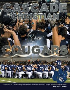 a collage of football players with the words cascade christian cougars