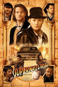 the movie poster for supernatural and the lost angels, featuring two men with hats on