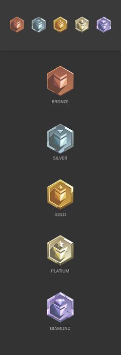 an image of different types of objects in the same color scheme, including gold, silver, and bronze